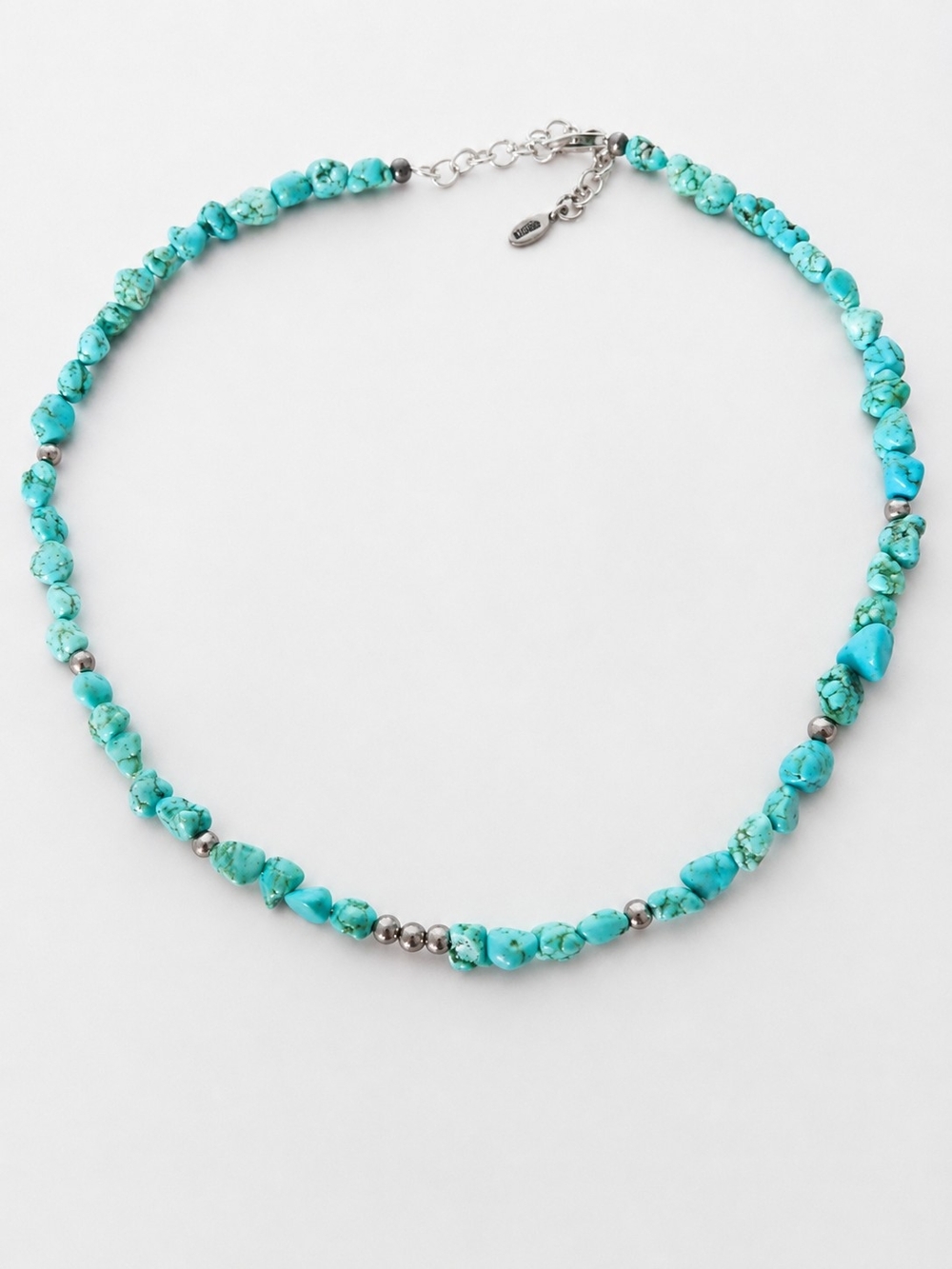 18 In" Barse Turquoise Chip Necklace with 925 Silver Accents